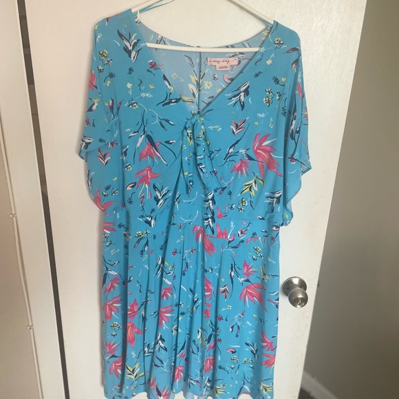 In Every Story Floral A-Line Tie Front Dress - Size 2X - Picture 3 of 13